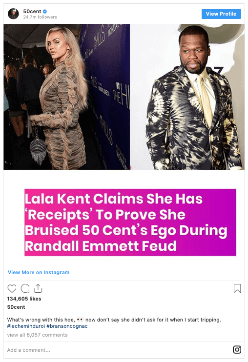 Lala Kent 50 Cent Randall Emmett Feud - The Lala Kent and 50 Cent