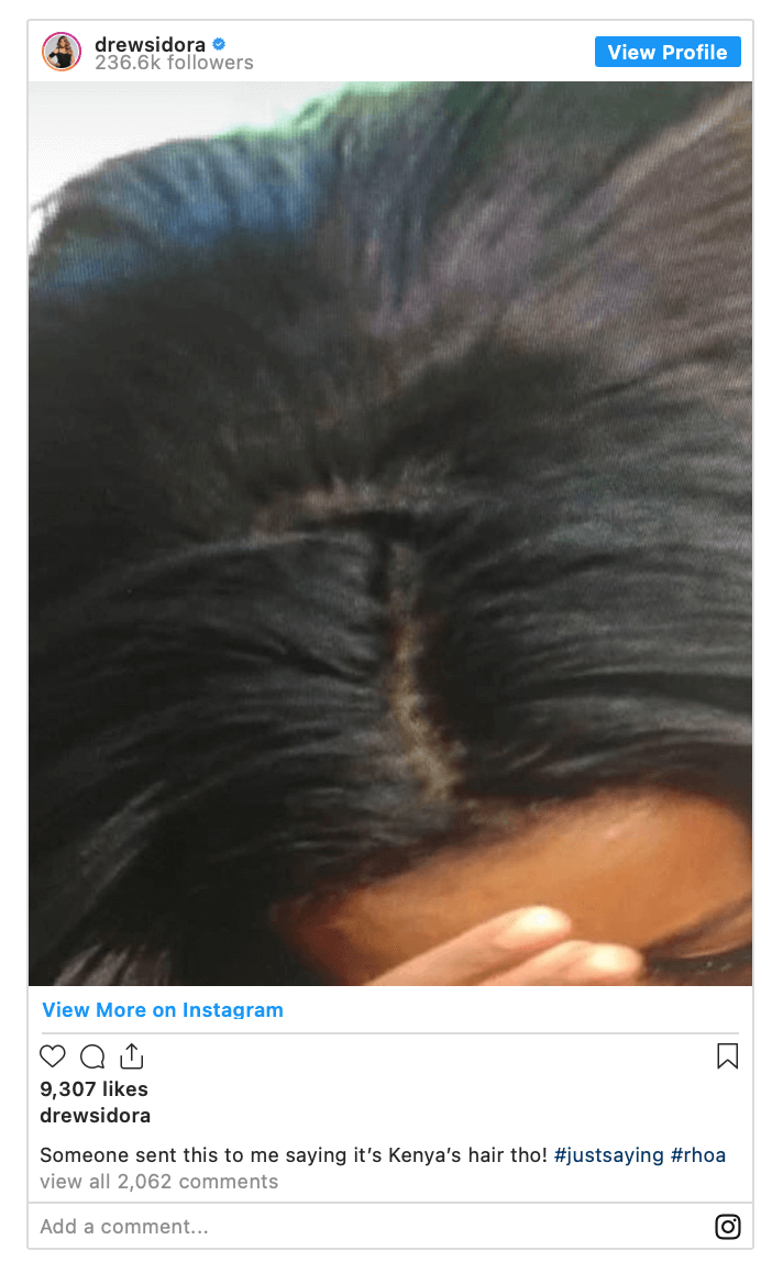 RHOA s Drew Sidora Exposes Kenya Moore s Jacked Up Weave In IG