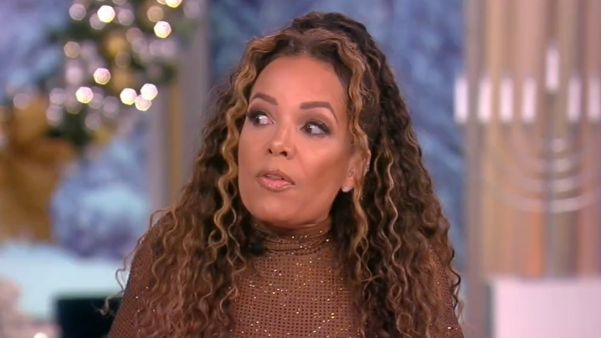 Sunny Hostin Glares Down ‘View’ Co-Hosts Whoopi and Sara After They Mock ‘Weird’ Marriage Deal