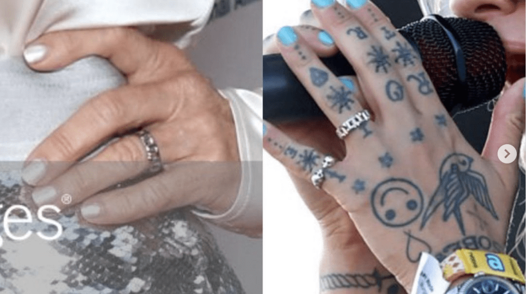 Kyle Richards and Morgan Wade - matching rings