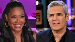 Kenya Moore and Andy Cohen